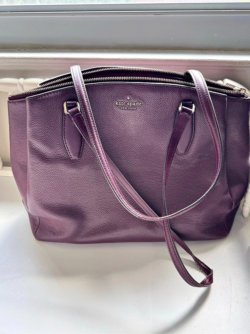 Kate Spade Tote in Purple/Plum with red interior